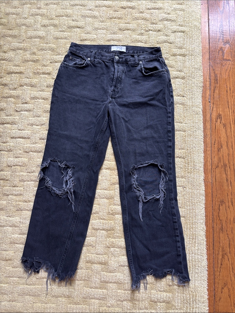 We The Free Black Distressed Jeans